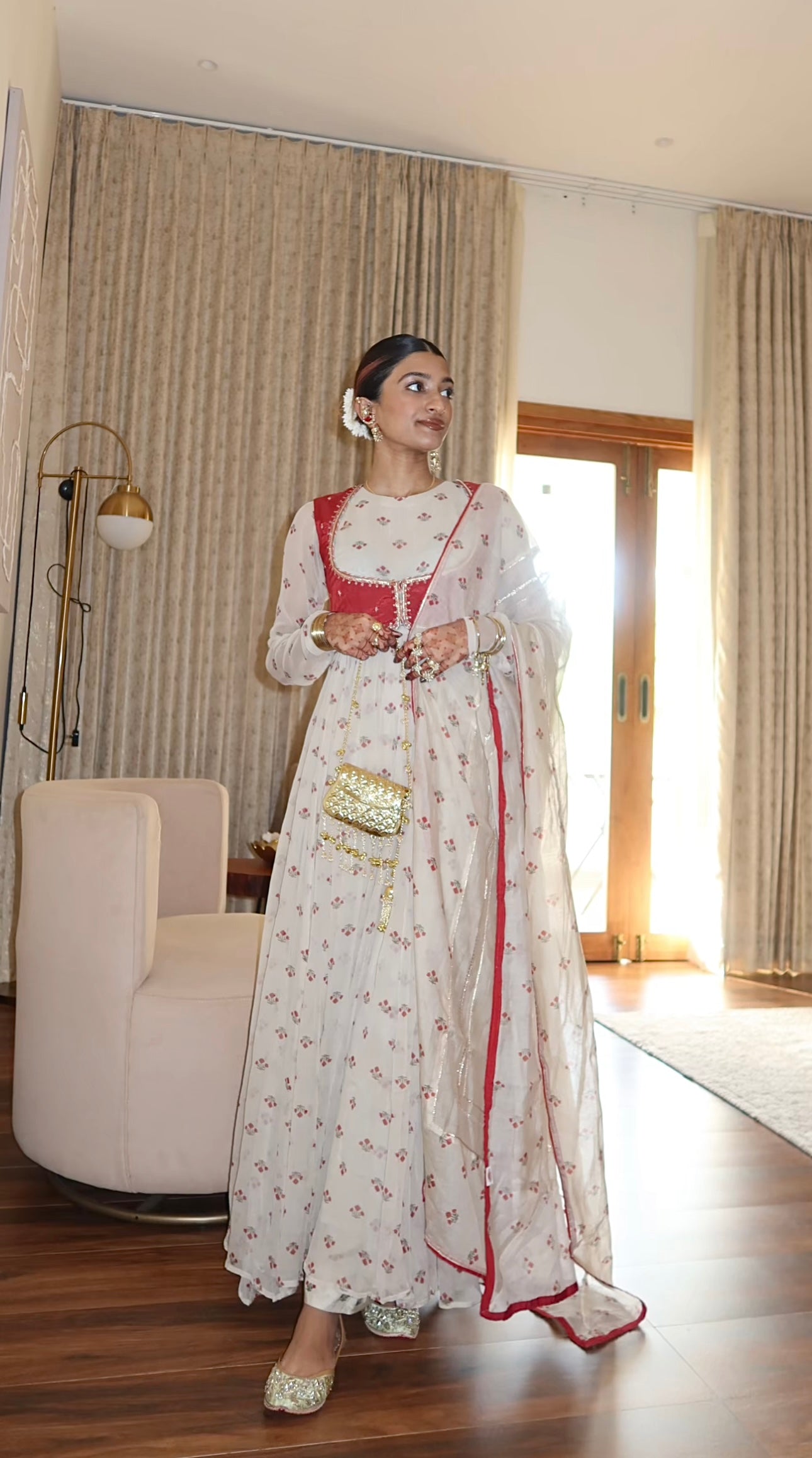 Floral Royale Gown Koti Set – Trendy Indo-Western Outfit