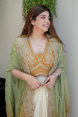 Royal Blush Indo-Western Draped Saree Set