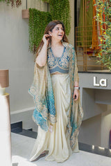 Royal Blush Indo-Western Draped Saree Set