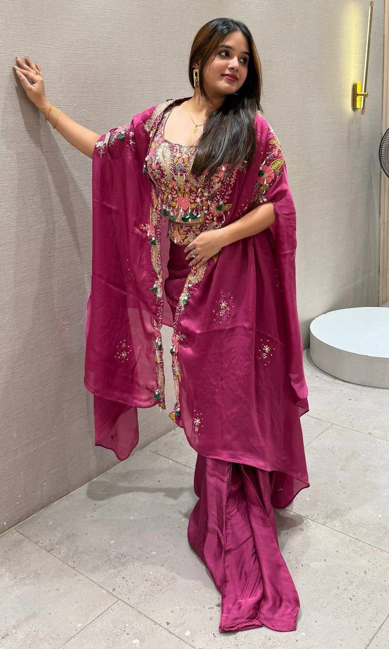 Sequins Shrug Sharara Set